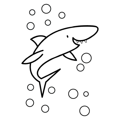 Раскраска Тигровая акула с острыми зубами