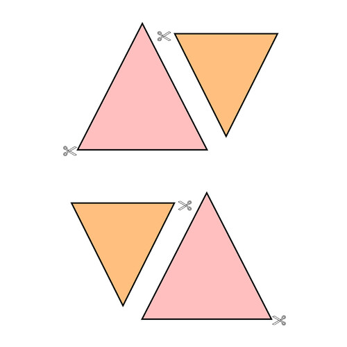 Шаблон для вырезания Цветные треугольники