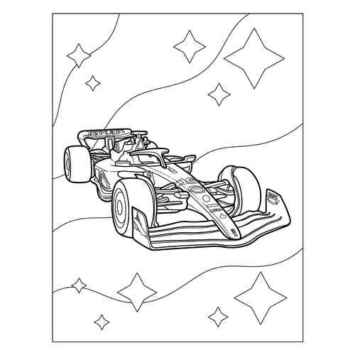 Раскраска Гоночный болид Haas VF-22 | распечатать раскраски для детей