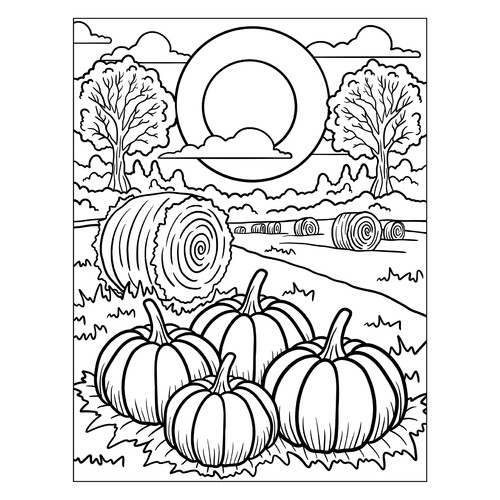 Раскраска Осеннее поле