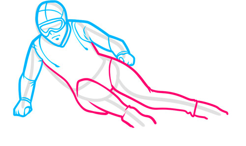 Как нарисовать лыжника 6