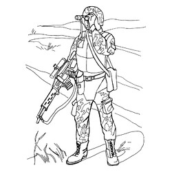 Раскраска Солдат с винтовкой