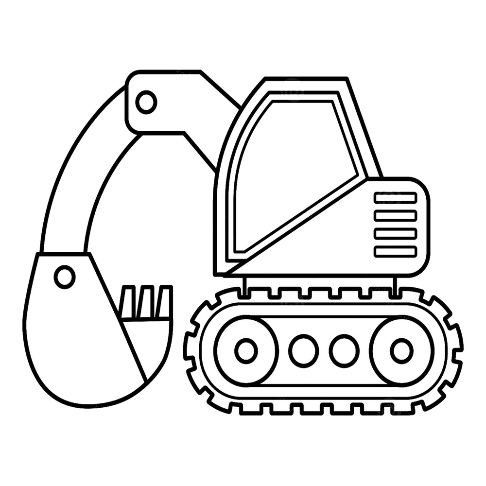 Раскраска Экскаватор для малышей | распечатать раскраски для детей