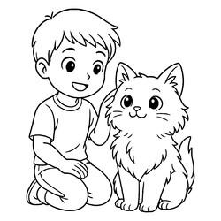 Кот и мальчик