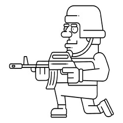 Раскраска Простой солдатик с винтовкой