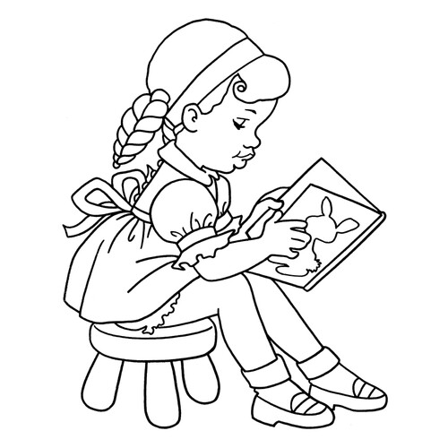 Девочка читает книжку
