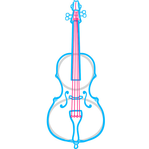 Как нарисовать виолончель 6