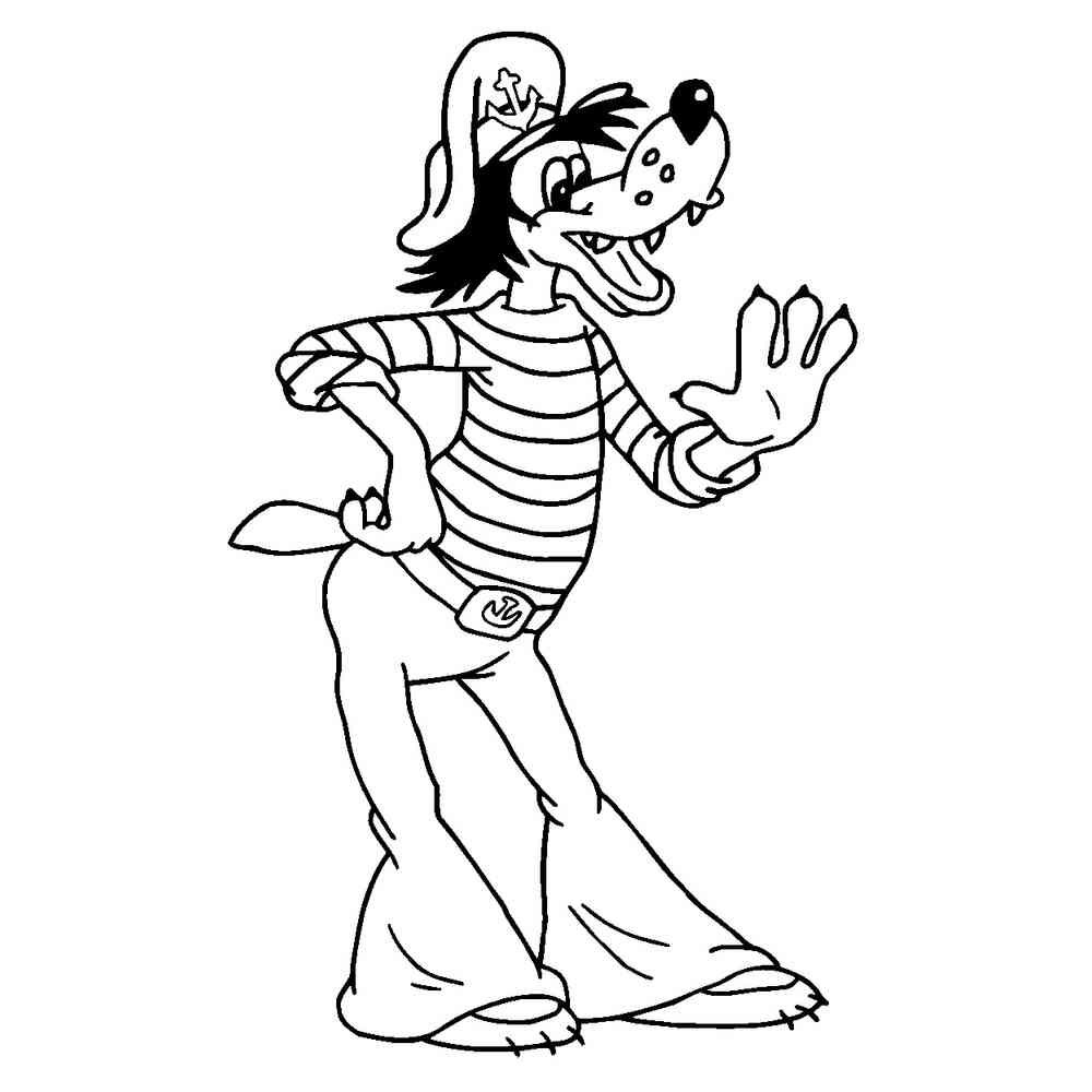 Раскраска Заяц на лавке и волк распечатать или скачать