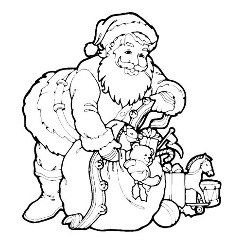 Дед Мороз достаёт игрушки из мешка