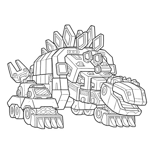 Раскраска Робот динозавр Гарби