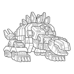 Раскраска Робот динозавр Гарби