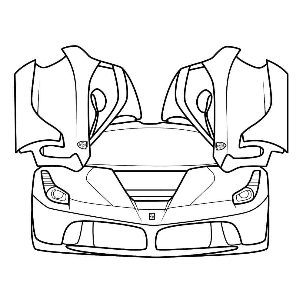 Раскраска Феррари с открытыми дверцами распечатать раскраски для детей