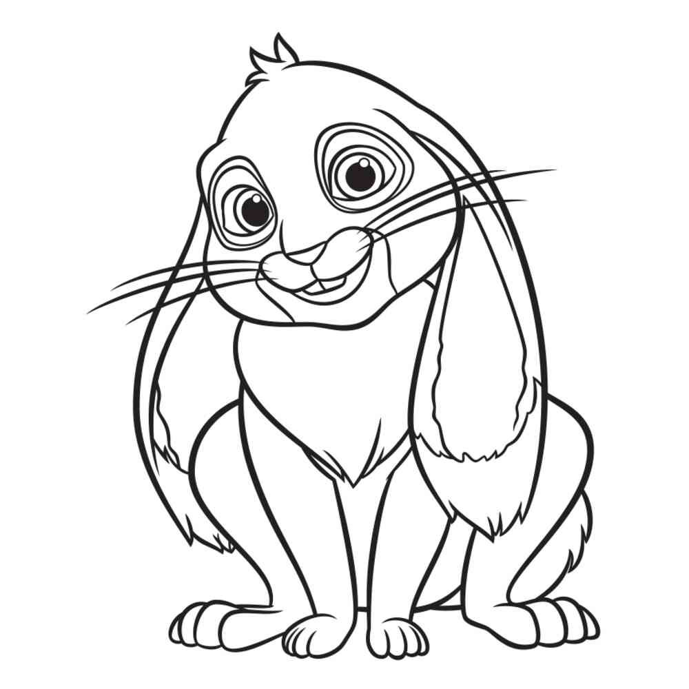 Кролик Клевер раскраска для детей