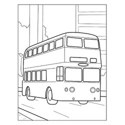 Раскраска Двухярусный автобус