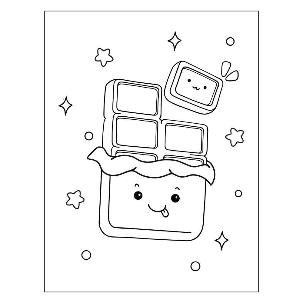 Раскраска Милая шоколадка | распечатать раскраски для детей