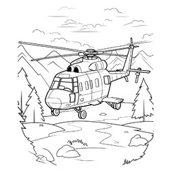 Вертолёт над лесом