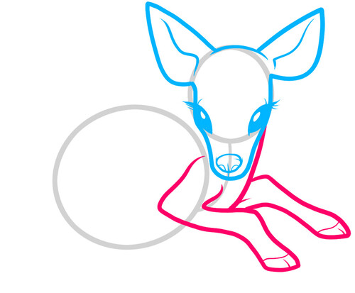 Как нарисовать оленёнка Бэмби 4