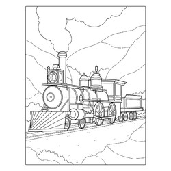 Раскраска Винтажный локомотив