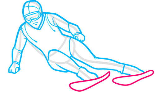 Как нарисовать лыжника 7