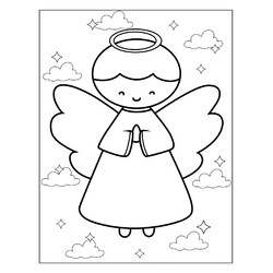 Раскраска Простой ангел для дошкольников