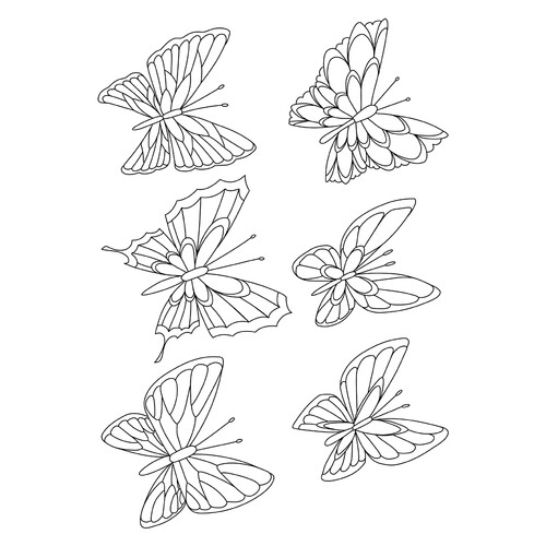 Набор из 6 бабочек