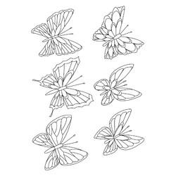 Раскраска Набор из 6 бабочек