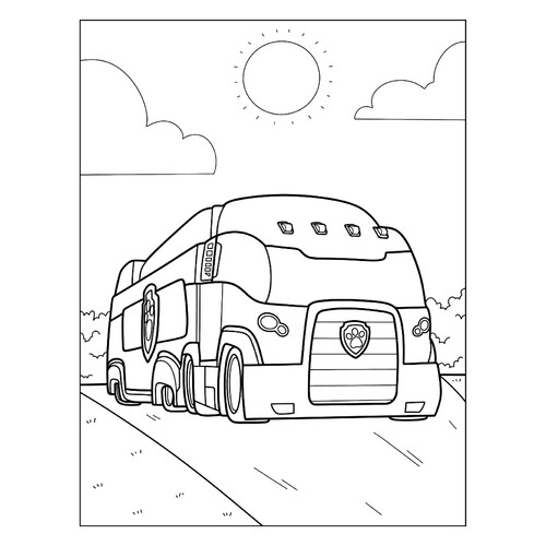 Раскраска Автобус из мультфильма Щенячий патруль