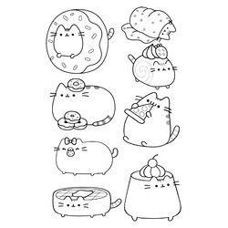 Раскраска Кот Пуишн и десерты