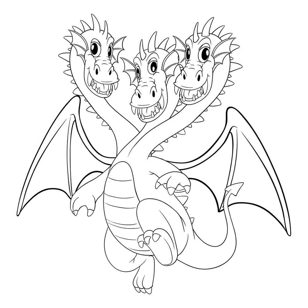 Раскраски дракон 3. Кошмарный Пристеголов дракон. Раскраска дракон. Трехголовый дракон раскраска. Дракон раскраска для детей.