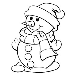Новогодняя раскраска - сказка (Снеговик)