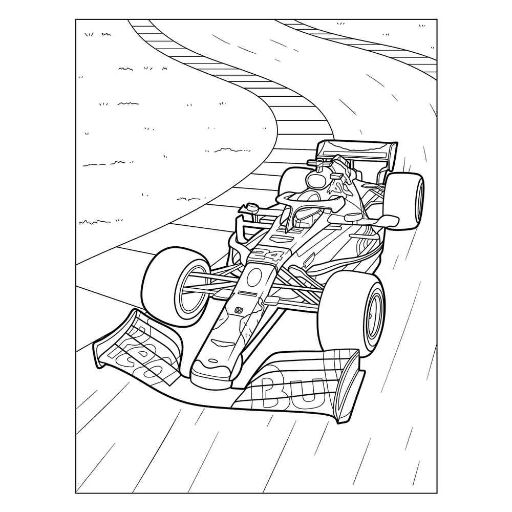 Раскраска Гоночный болид Ред Булл | распечатать раскраски для детей