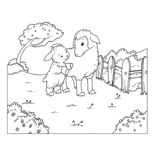 Детская открытка с овечками