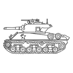 Раскраска Средний танк M4 «Шерман» (США)
