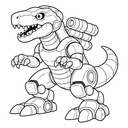 Раскраска Робот-динозавр