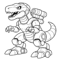 Раскраска Робот-динозавр