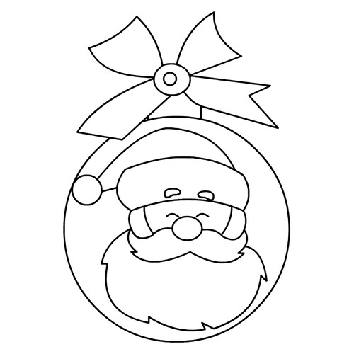 Раскраска Ёлочный шар с Дедом Морозом