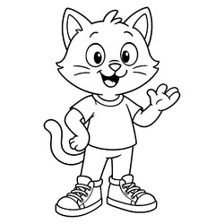 Мультяшная кошка в кедах