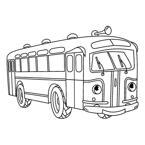 Раскраска Старенький автобус