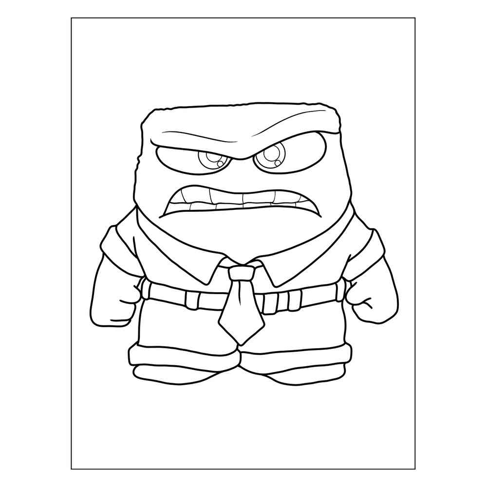 Раскраска Эмоция Гнев с нахмуренными бровями | распечатать раскраски ...