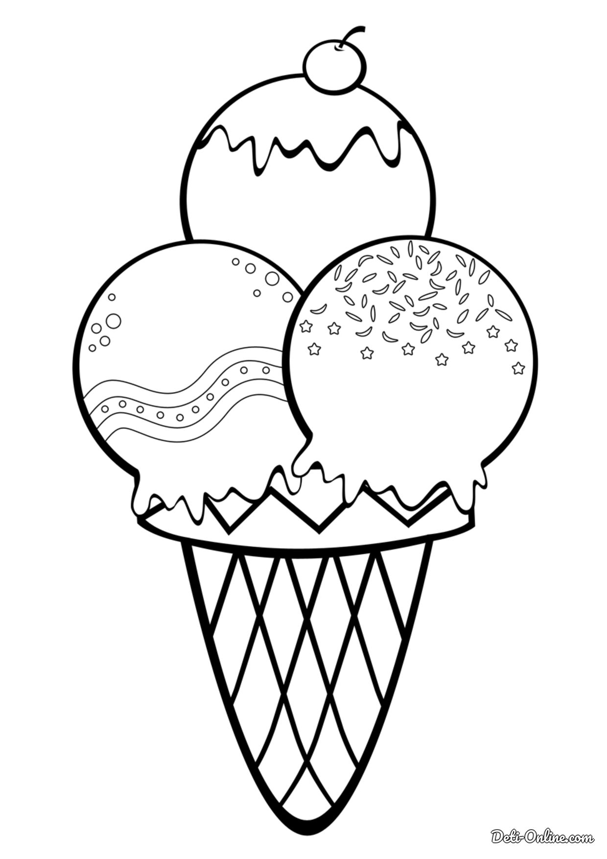 Раскраска еда мороженое (73 фото)
