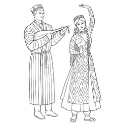 Узбеки в национальных костюмах