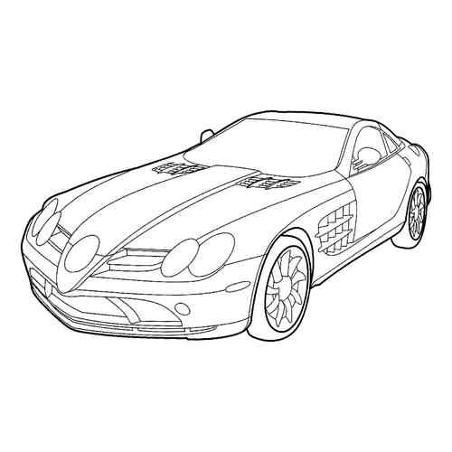 Раскраска Спортивный купе Мерседес | распечатать раскраски для детей