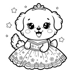 Милый щенок в платье