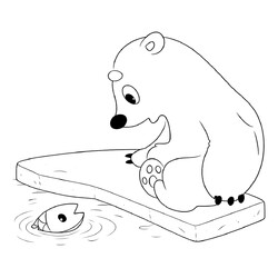 Раскраска Умка и рыбка