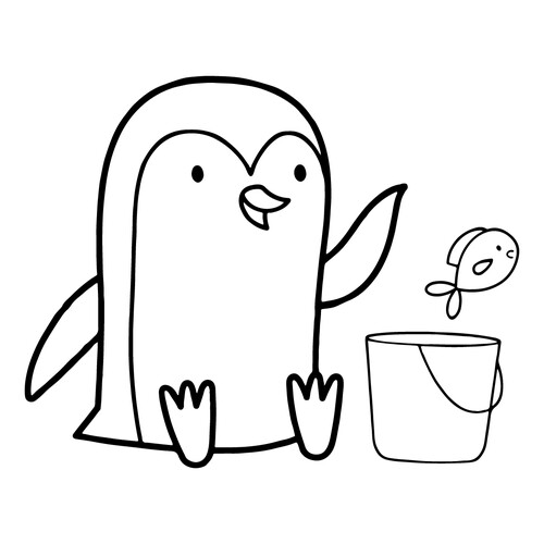 Раскраска Пингвин для малышей