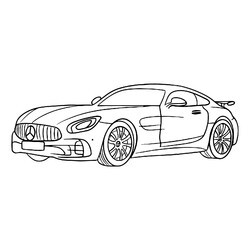 Раскраска Простой Мерседес AMG GT