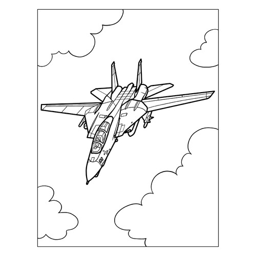 Раскраска Реактивный истребитель Грумман Ф-14 «Томкэт»