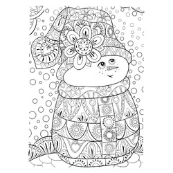 Раскраска Милый снеговик антистресс