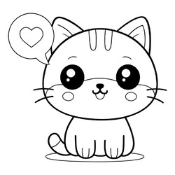 Котёнок шлёт сердечко