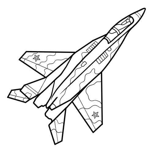 Раскраска Военный самолёт МиГ-29